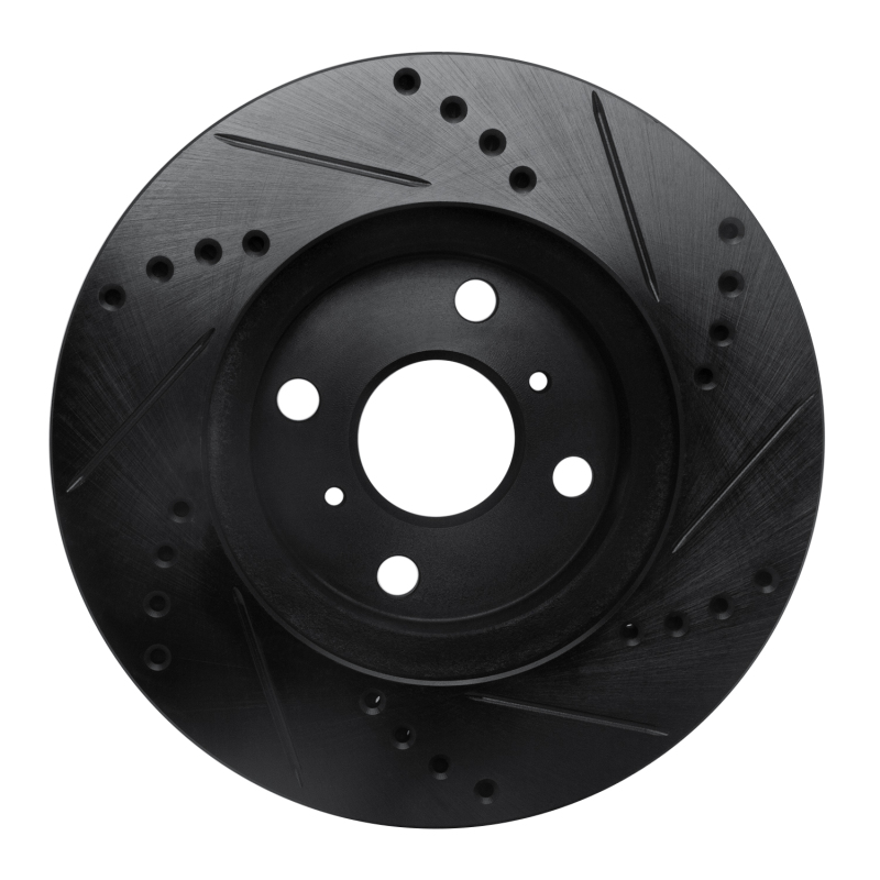 Picture of R1 04-06 Scion XB Front Left Drilled & Slotted Black Brake Rotor
