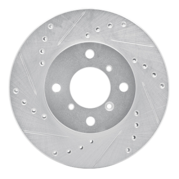 Picture of R1 99-07 Suzuki Aerio Front Left Drilled & Slotted Silver Brake Rotor