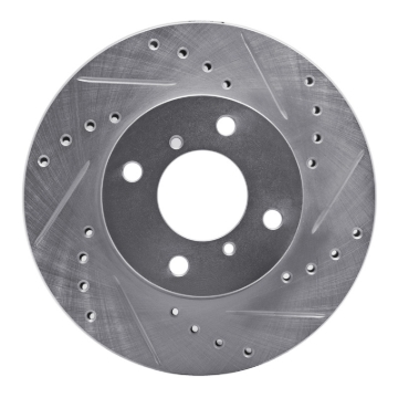 Picture of R1 99-07 Suzuki Esteem Front Right Drilled & Slotted Silver Brake Rotor