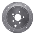 Picture of R1 08-15 Subaru Impreza Rear Left Drilled & Slotted Silver Brake Rotor