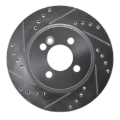 Picture of R1 02-08 Mini Cooper (Excl Clubman) Front Left Drilled & Slotted Silver Brake Rotor