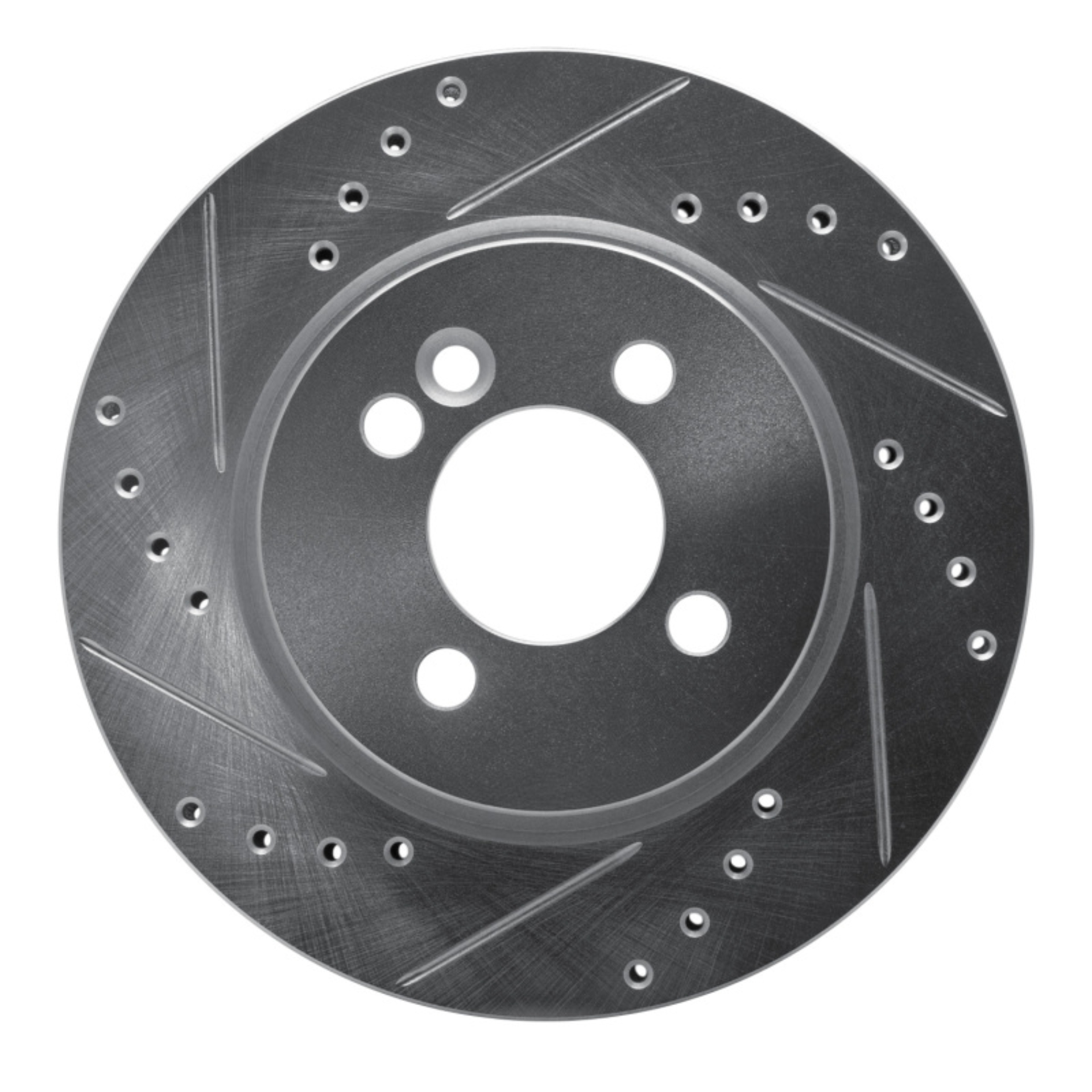 Picture of R1 02-08 Mini Cooper (Excl Clubman) Front Left Drilled & Slotted Silver Brake Rotor