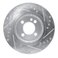 Picture of R1 02-08 Mini Cooper (Excl Clubman) Front Left Drilled & Slotted Silver Brake Rotor