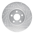 Picture of R1 01-10 Chrysler PT Cruiser Front Right Drilled & Slotted Silver Brake Rotor