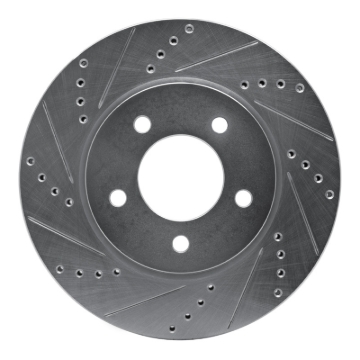 Picture of R1 04-08 Chrysler Pacifica Front Left Drilled & Slotted Silver Brake Rotor
