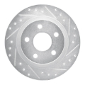 Picture of R1 98-05 Buick Park Avenue Rear Right Drilled & Slotted Silver Brake Rotor