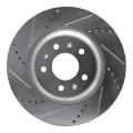 Picture of R1 04-08 Cadillac CTS Front Left Drilled & Slotted Silver Brake Rotor