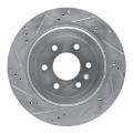 Picture of R1 04-09 Cadillac SRX Rear Left Drilled & Slotted Silver Brake Rotor