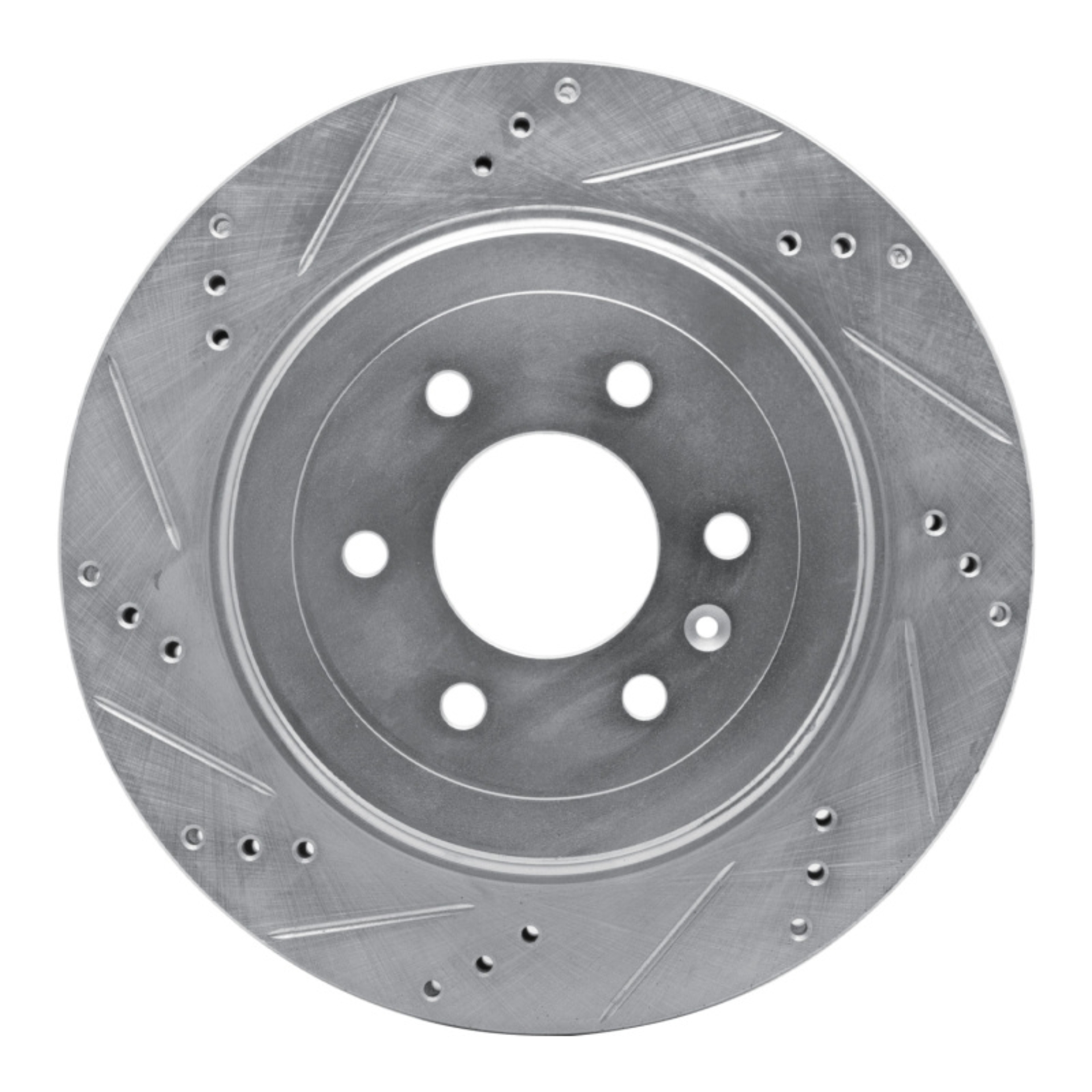 Picture of R1 04-09 Cadillac SRX Rear Left Drilled & Slotted Silver Brake Rotor