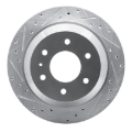 Picture of R1 02-09 Buick Rainier Rear Left Drilled & Slotted Silver Brake Rotor