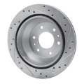 Picture of R1 02-09 Buick Rainier Rear Left Drilled & Slotted Silver Brake Rotor