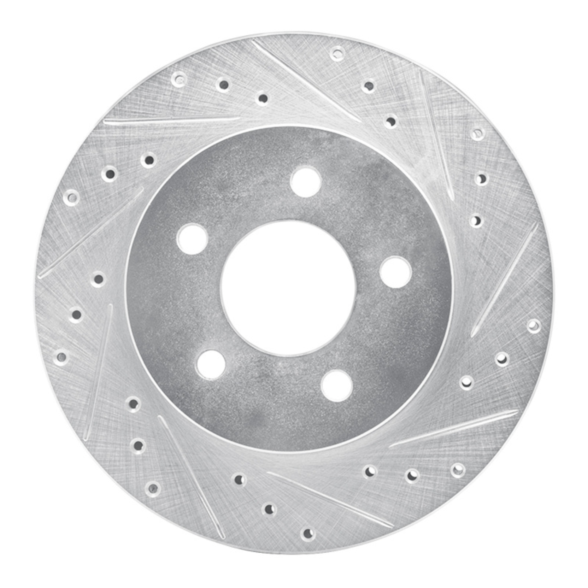 Picture of R1 82-90 Ford Mustang Rear Right Drilled & Slotted Silver Brake Rotor