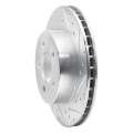 Picture of R1 82-90 Ford Mustang Rear Right Drilled & Slotted Silver Brake Rotor