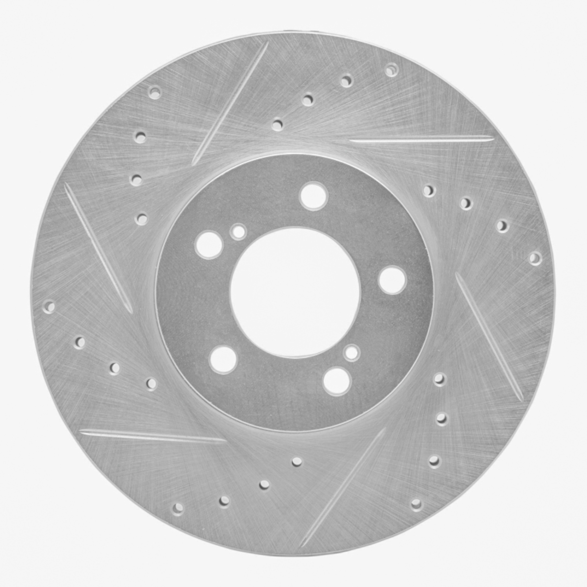 Picture of R1 93-07 Ford Thunderbird Front Left Drilled & Slotted Silver Brake Rotor