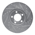 Picture of R1 93-07 Ford Thunderbird Front Left Drilled & Slotted Silver Brake Rotor