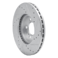 Picture of R1 93-07 Ford Thunderbird Front Left Drilled & Slotted Silver Brake Rotor