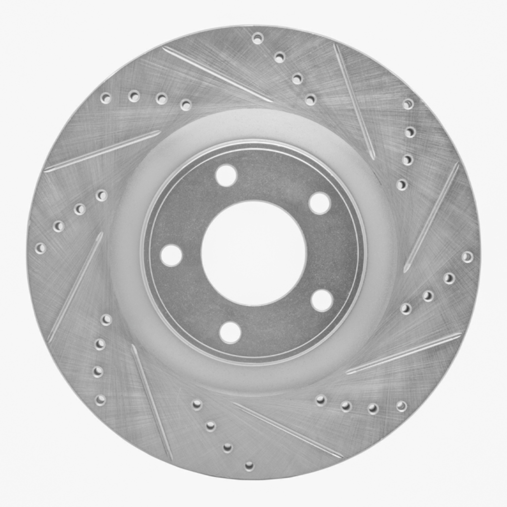 Picture of R1 07-15 Ford Edge Front Right Drilled & Slotted Silver Brake Rotor