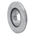 Picture of R1 07-15 Ford Edge Front Right Drilled & Slotted Silver Brake Rotor