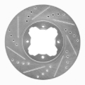 Picture of R1 91-97 Acura CL Front Left Drilled & Slotted Silver Brake Rotor