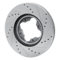 Picture of R1 91-97 Acura CL Front Left Drilled & Slotted Silver Brake Rotor