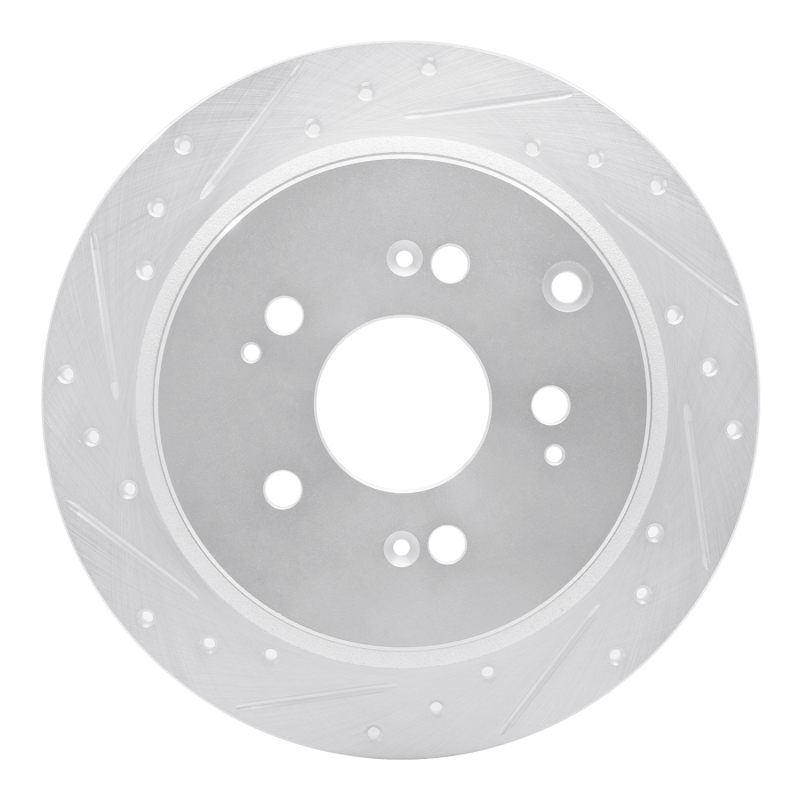 Picture of R1 05-10 Honda Odyssey Rear Left Drilled & Slotted Silver Brake Rotor