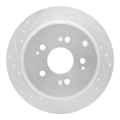 Picture of R1 05-10 Honda Odyssey Rear Left Drilled & Slotted Silver Brake Rotor
