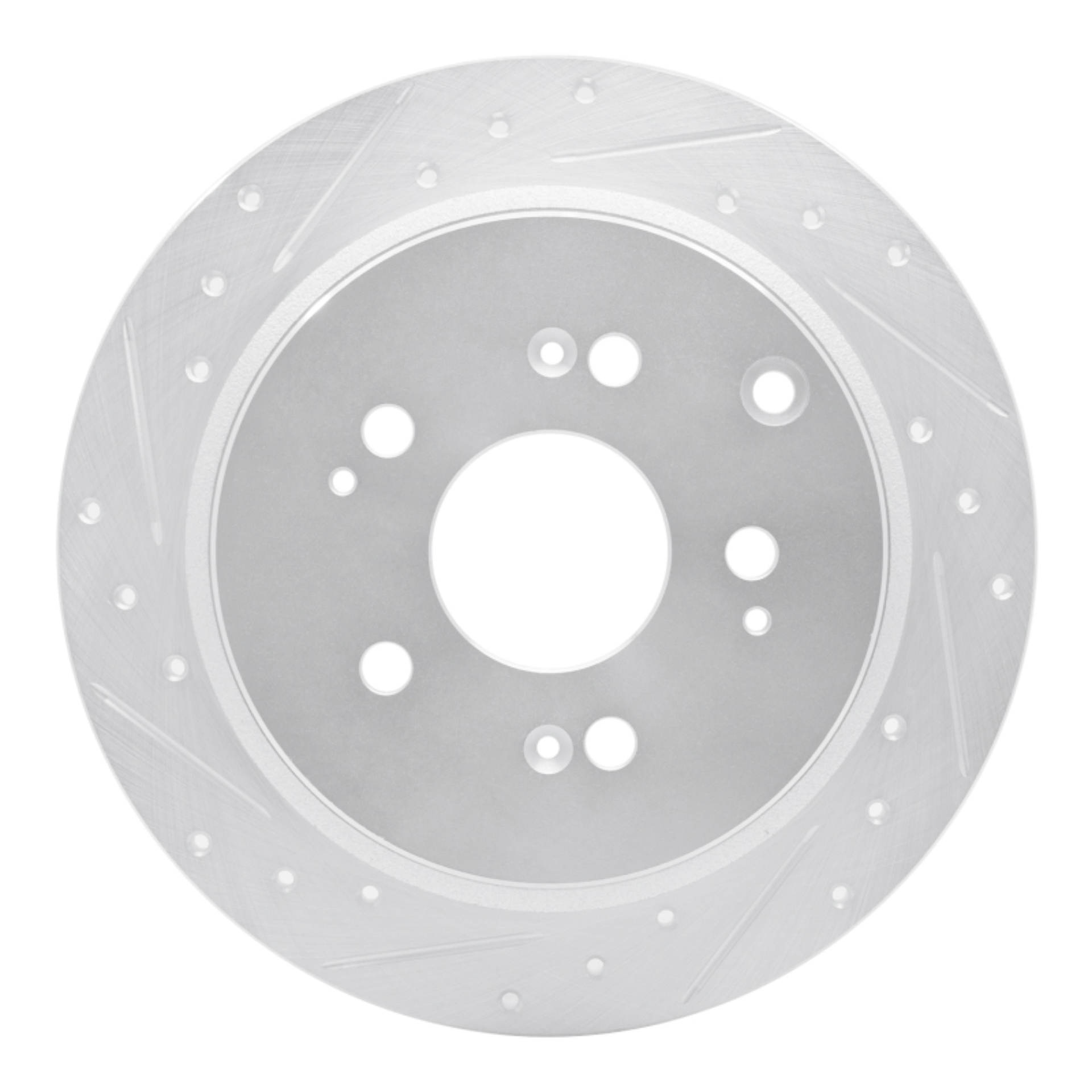Picture of R1 05-10 Honda Odyssey Rear Left Drilled & Slotted Silver Brake Rotor
