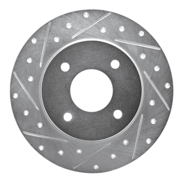 Picture of R1 04-06 Nissan Sentra Rear Left Drilled & Slotted Silver Brake Rotor