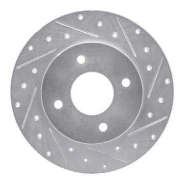 Picture of R1 04-06 Nissan Sentra Rear Right Drilled & Slotted Silver Brake Rotor