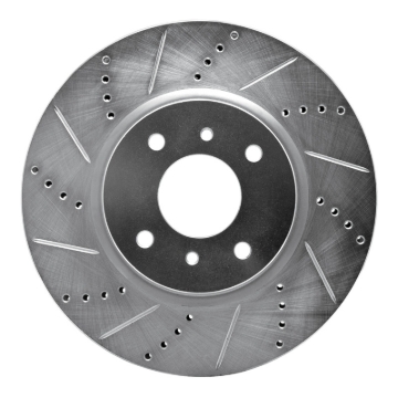 Picture of R1 04-06 Nissan Sentra Front Left Drilled & Slotted Silver Brake Rotor