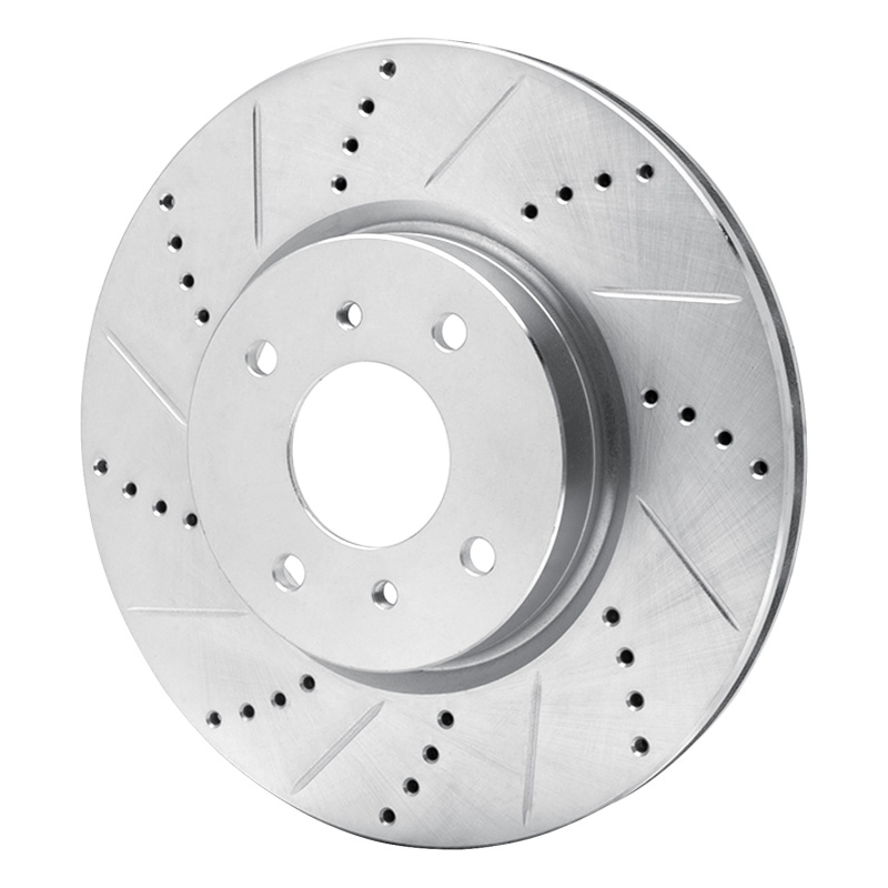Picture of R1 04-06 Nissan Sentra Front Left Drilled & Slotted Silver Brake Rotor