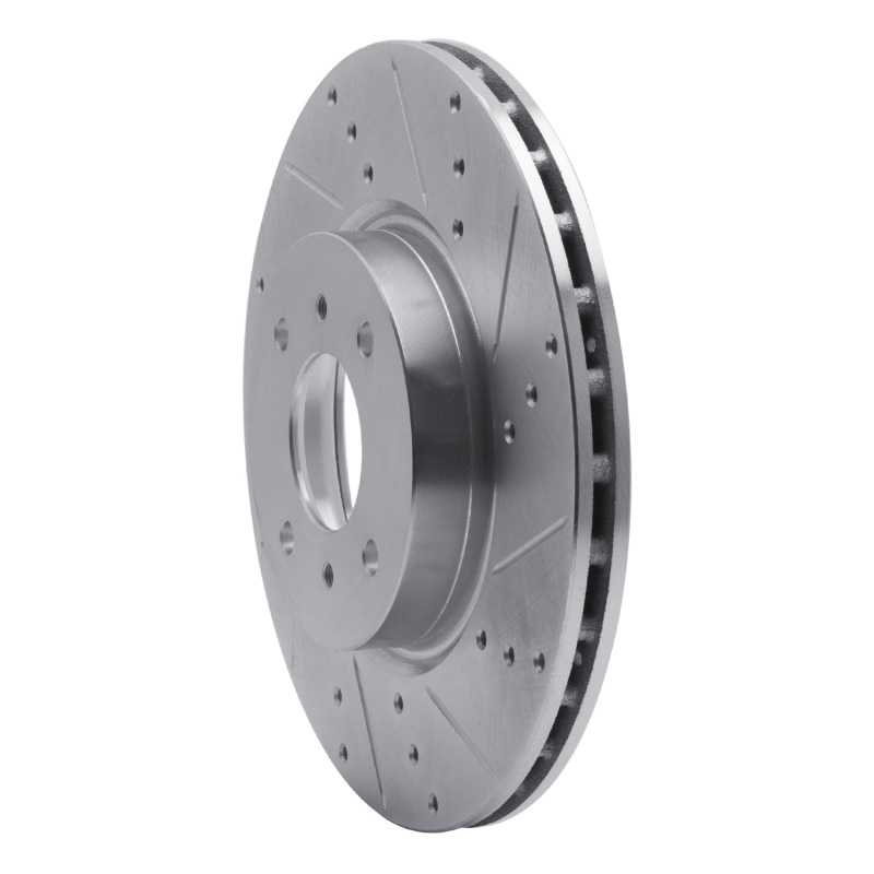 Picture of R1 04-06 Nissan Sentra Front Right Drilled & Slotted Silver Brake Rotor