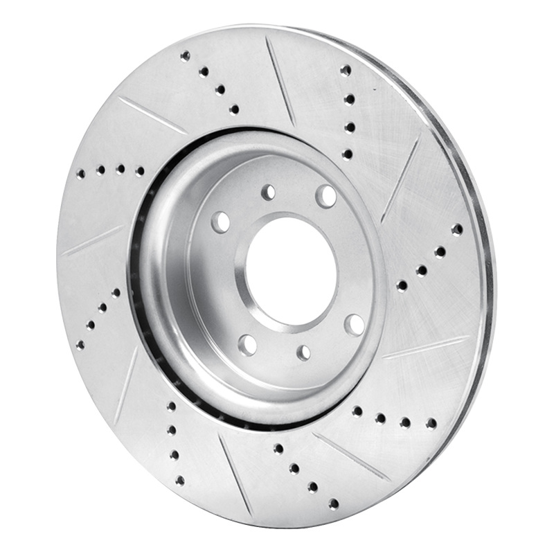 Picture of R1 04-06 Nissan Sentra Front Left Drilled & Slotted Silver Brake Rotor