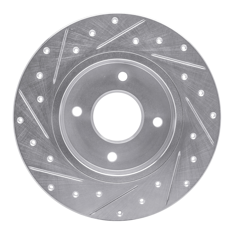 Picture of R1 04-06 Nissan Sentra Rear Right Drilled & Slotted Silver Brake Rotor