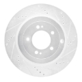 Picture of R1 08-15 Mitsubishi Lancer Rear Right Drilled & Slotted Silver Brake Rotor