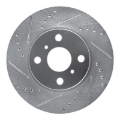 Picture of R1 06-19 Scion IQ Front Left Drilled & Slotted Silver Brake Rotor