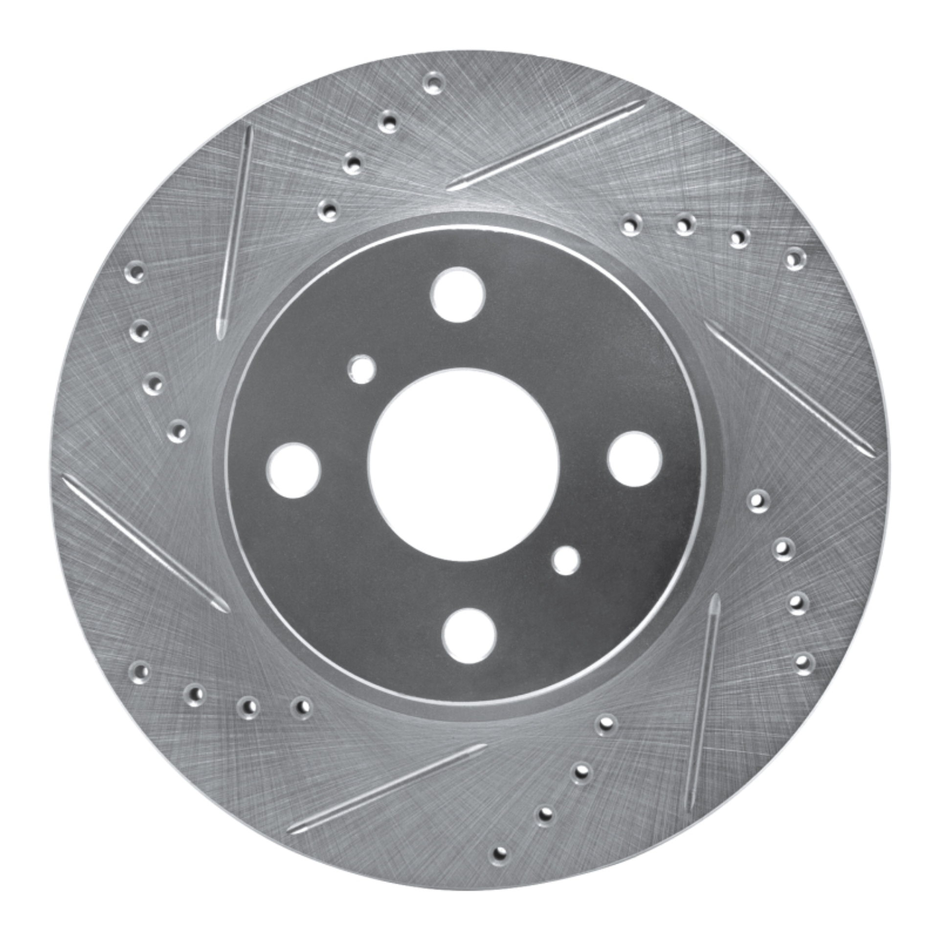 Picture of R1 06-19 Scion IQ Front Left Drilled & Slotted Silver Brake Rotor