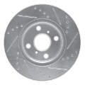 Picture of R1 06-19 Scion IQ Front Left Drilled & Slotted Silver Brake Rotor