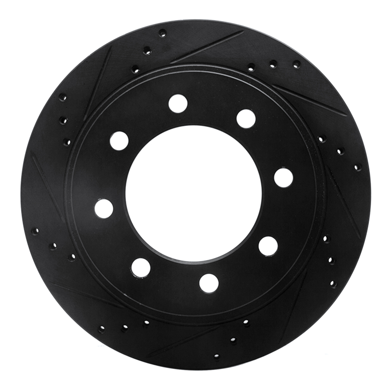 Picture of R1 03-08 Dodge Ram 4000 (Mexico) Rear Left Drilled & Slotted Black Brake Rotor