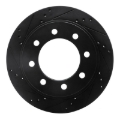 Picture of R1 03-08 Dodge Ram 4000 (Mexico) Rear Left Drilled & Slotted Black Brake Rotor
