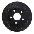 Picture of R1 82-84 Buick SKYHAWK Front Right Drilled & Slotted Black Brake Rotor
