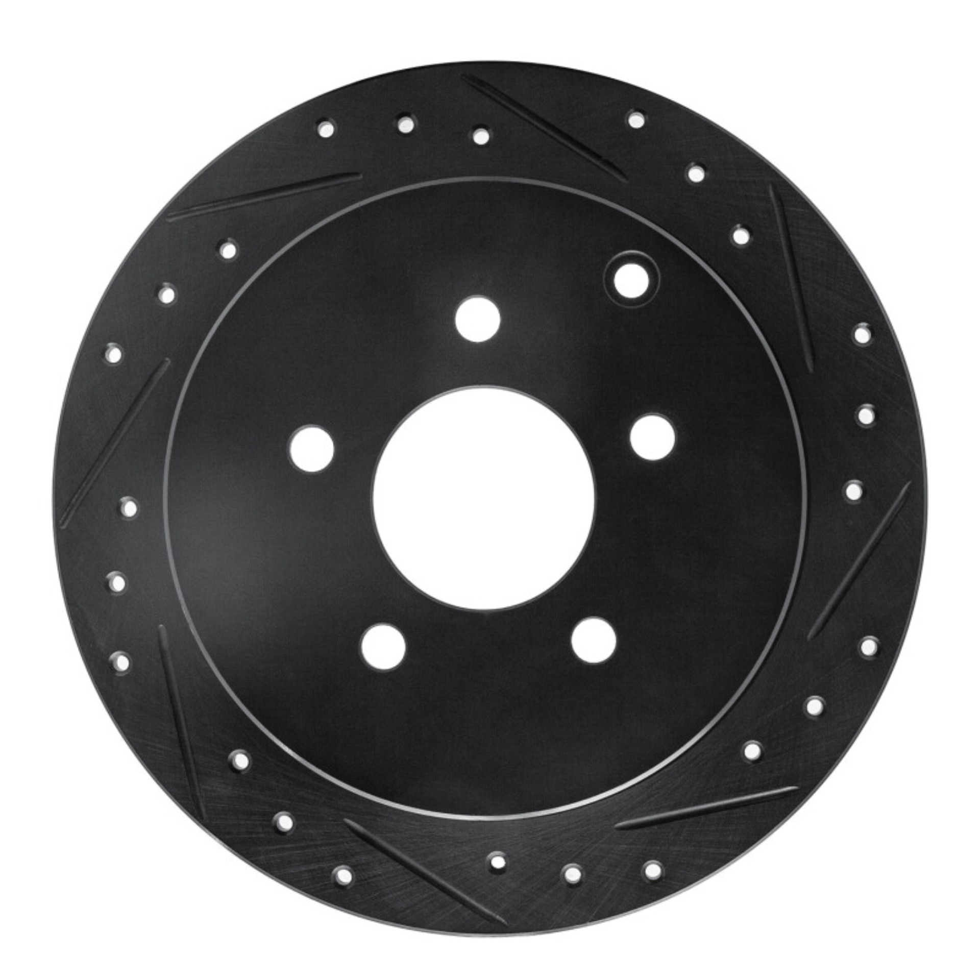 Picture of R1 01-07 Buick Rendezvous Rear Right Drilled & Slotted Black Brake Rotor