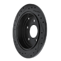 Picture of R1 01-07 Buick Rendezvous Rear Right Drilled & Slotted Black Brake Rotor