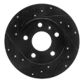 Picture of R1 02-08 Chevrolet Zafira (Mexico) Rear Left Drilled & Slotted Black Brake Rotor