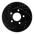 Picture of R1 75-80 Ford Granada Left Rear Drilled & Slotted Black Brake Rotor