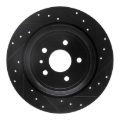 Picture of R1 13-20 Ford Escape Rear Right Drilled & Slotted Black Brake Rotor