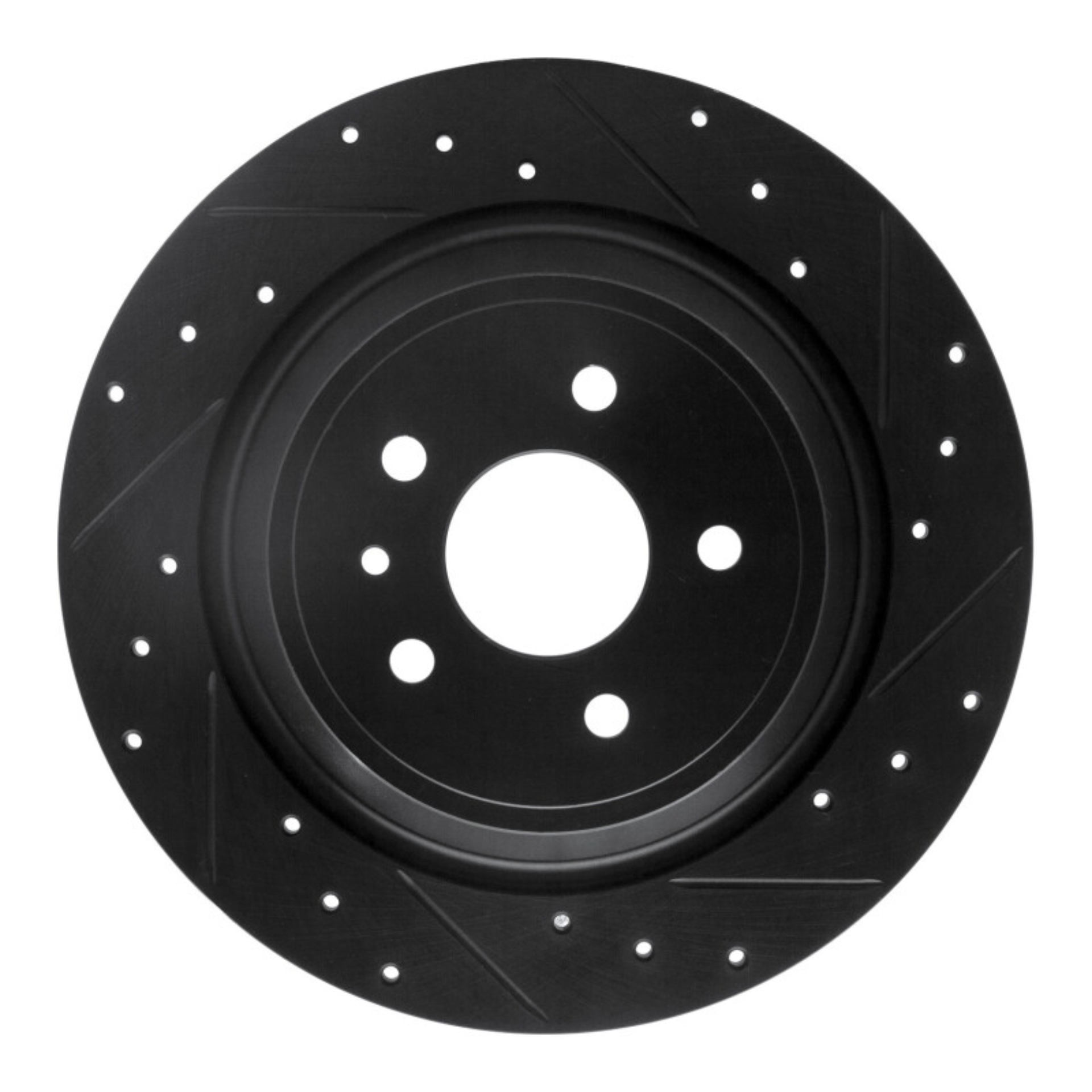 Picture of R1 13-20 Ford Escape Rear Right Drilled & Slotted Black Brake Rotor