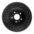 Picture of R1 13-20 Ford Escape Rear Right Drilled & Slotted Black Brake Rotor