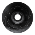 Picture of R1 80-85 Ford E-250 Econoline Club Wagon Front Right Drilled & Slotted Black Brake Rotor