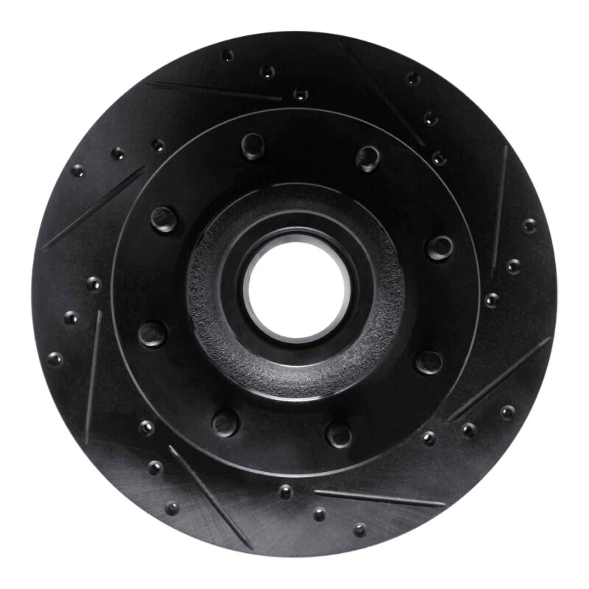 Picture of R1 80-85 Ford E-250 Econoline Club Wagon Front Right Drilled & Slotted Black Brake Rotor